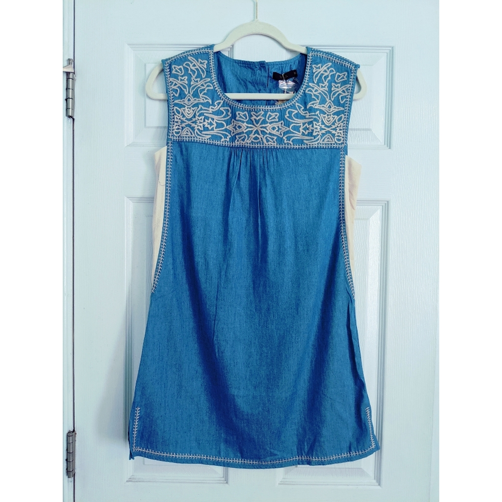 THML embroidery denim dress XS